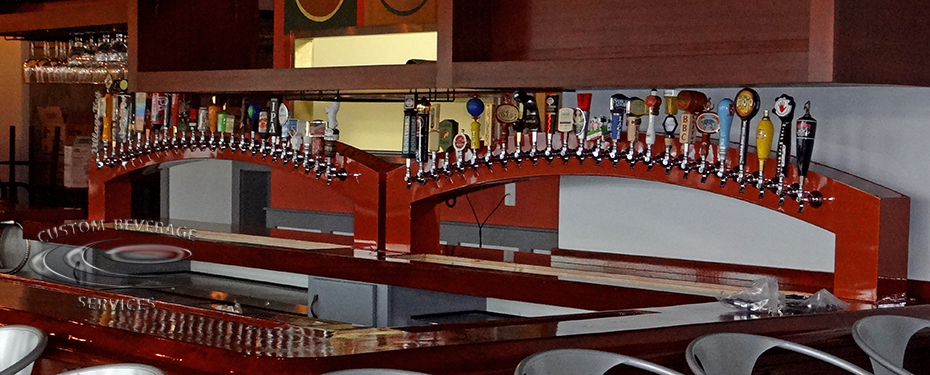 Lulus Allston, MA - Dual Arch Custom Draft Beer Tower Front