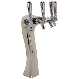 Maxi Panther Draft Beer Tower 4 Faucet - Chrome Finish