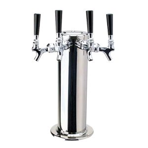 4″ Column Draft Beer Tower 4 Faucet – Stainless Steel Finish