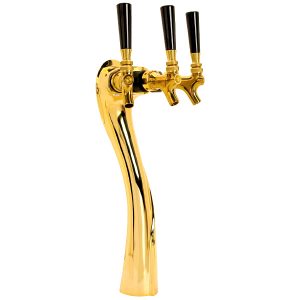Lucky Draft Beer Tower 3 Faucet - Gold Plated