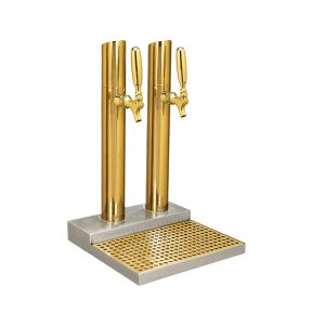 Skyline Draft Beer Station 2 Faucets w/ Drainer - PVD Brass
