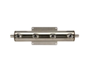4-Way Beer Manifold - Two Barb Fitting - Stainless Steel