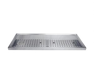 59" Platform Drip Tray - Stainless Steel with Glass Rinser
